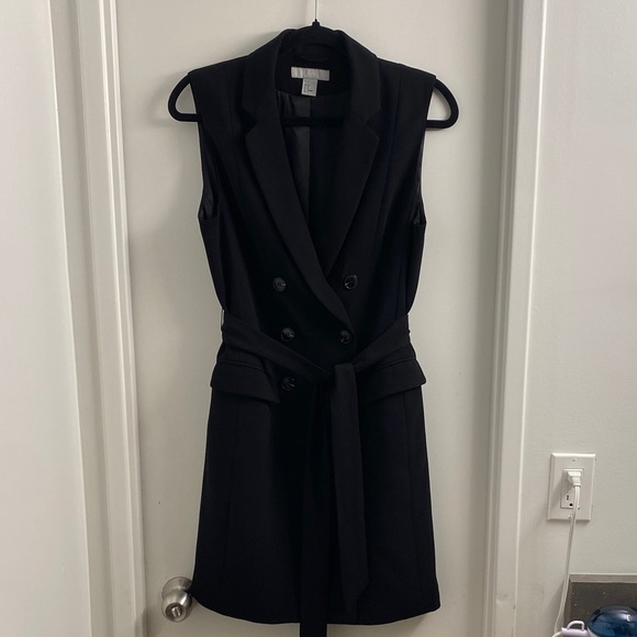H&M Black Sleeveless Blazer Coat (small) - Picture 3 of 10